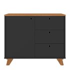 Balcão Para Escritório 3 Gavetas 1 Porta Luciano Freijó/preto