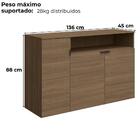 Balcao Para Escritorio 3 Portas 136 Cm Frame F208 Kappesberg