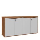 Balcão Para Escritório 4 Portas Com Chave 2 Prateleiras Freij