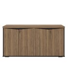 Balcão Para Escritório 4 Portas Com Chave 2 Prateleiras Nogal