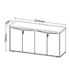 Balcão Para Escritório 4 Portas Com Chaves Freijó/branco