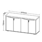 Balcão Para Escritório 4 Portas Com Chaves Freijó/branco