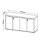 Balcão Para Escritório 4 Portas Com Chaves Freijó/branco