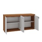 Balcão Para Escritório 4 Portas Com Chaves Freijó/branco