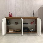 Balcão Para Escritório 4 Portas Com Chaves Freijó/branco