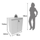 Balcão Para Escritório 60cm Com 1 Prateleira 2 Portas E Chave