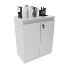 Balcão Para Escritório 60cm Com 1 Prateleira 2 Portas E Chave