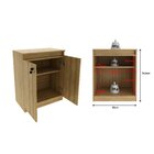 Balcão Para Escritório 60cm Com 1 Prateleira 2 Portas E Chave