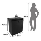 Balcão Para Escritório 60cm Com 1 Prateleira 2 Portas E Chave