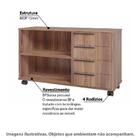 Balcão Para Escritório Com 4 Gavetas E Rodízios - Castanho