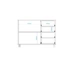 Balcão Para Escritório Com 4 Gavetas E Rodízios - Castanho