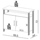 Balcão Para Escritório Estilo Industrial F32 Freijó/preto Fos