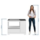 Balcão Para Fogão Cook Top De 5 Bocas Com Gavetão Branco New