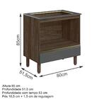 Balcao Para Forno Com Tampo Cooktop 80cm Mdf Kali Nicioli