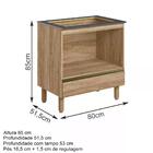 Balcao Para Forno Com Tampo Cooktop 80cm Mdf Kali Nicioli