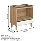 Balcao Para Forno Com Tampo Cooktop 80cm Mdf Kali Nicioli