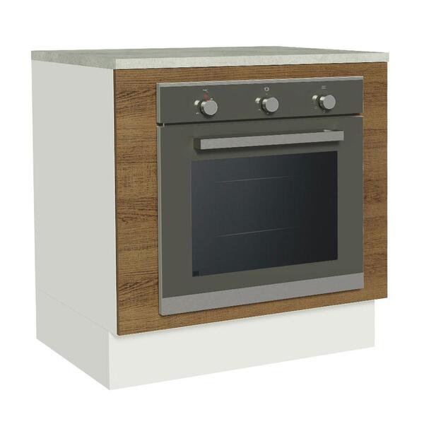 Balcão Para Forno De Embutir 80 X 60 Cm Com Tampo Branco/rust