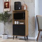 Balcao Para Forno E Micro-ondas 2 Portas Cozinha Mel/preto