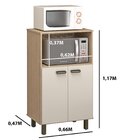 Balcão Para Forno E Micro-ondas Com 2 Portas Amendoa / Off Wh