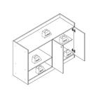 Balcao Para Forno E Microondas 2 Portas 120 Cm B06 Novam
