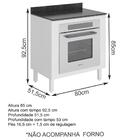 Balcão Para Forno Embutido 80 Cm 100% Mdf Kali Premium 3102.2