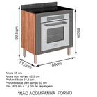 Balcao Para Forno Embutido 80cm Mdf Kali Premium 12226x21 Nic