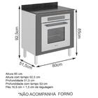 Balcao Para Forno Embutido 80cm Mdf Kali Premium 12226x21 Nic