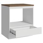 Balcão Para Forno/micro-ondas 70 Cm 1 Gaveta Branco Tampo Rus
