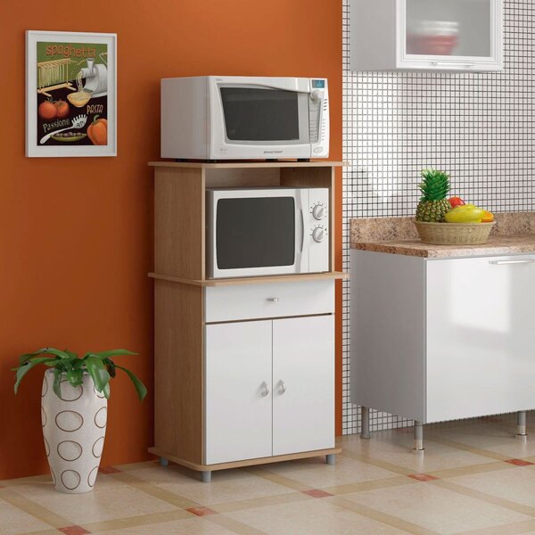 Balcão Para Forno Multiuso 2 Portas 1 Gaveta Ba-30  Carvalho/