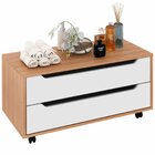 Balcão Para Gabinete De Banheiro 2 Gavetas E Rodízios Amêndoa