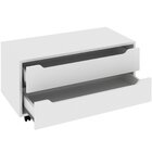 Balcão Para Gabinete De Banheiro 2 Gavetas E Rodízios Branco