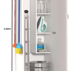 Balcão Para Lavanderia Armário Porta Alto 4 Rodinhas