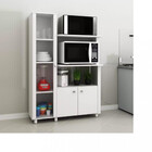 Balcão Para Micro-ondas E Forno Com Cristaleira 3 Portas Bl33