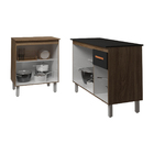 Balcão Para Microondas Ou Forno E Armário Aline 118 Cm Cozinh