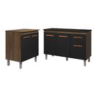 Balcão Para Microondas Ou Forno E Armário Aline 118 Cm Cozinh