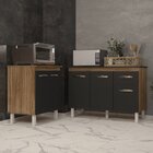 Balcão Para Microondas Ou Forno E Armário Aline 118 Cm Cozinh