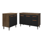 Balcão Para Microondas Ou Forno E Armário Aline 118 Cm Cozinh