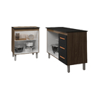 Balcão Para Microondas Ou Forno E Armário Bruna 118 Cm Cozinh