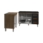 Balcão Para Microondas Ou Forno E Armário Bruna 118 Cm Cozinh