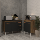 Balcão Para Microondas Ou Forno E Armário Bruna 118 Cm Cozinh