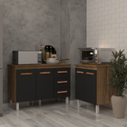 Balcão Para Microondas Ou Forno E Armário Bruna 118 Cm Cozinh