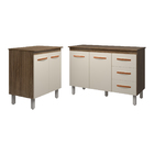 Balcão Para Microondas Ou Forno E Armário Bruna 118 Cm Cozinh