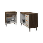 Balcão Para Microondas Ou Forno E Armário Bruna 118 Cm Cozinh