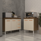 Balcão Para Microondas Ou Forno E Armário Bruna 118 Cm Cozinh