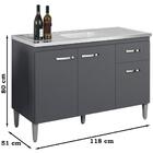 Balcao Para Pia 118 Cm 3 Portas Gabriela Reajl