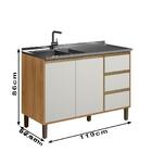 Balcao Para Pia 119cm 2 Portas 6900 Plla