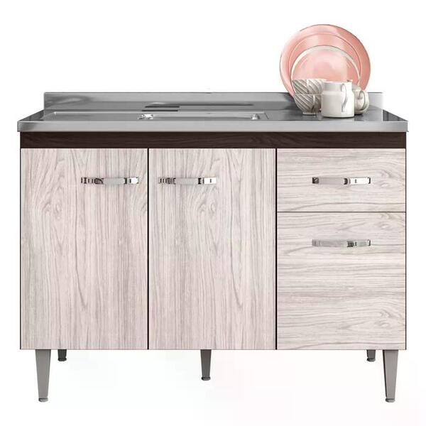 Balcao Para Pia 120 Cm 3 Portas Gabriela Reajl Moveis