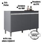 Balcao Para Pia 120 Cm 3 Portas Manu Reajl