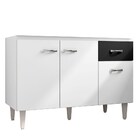 Balcão Para Pia 120 Cm Gabriela Ajl Móveis Branco Preto