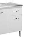 Balcão Para Pia 120 Cm Gabriela Ajl Móveis Branco Preto